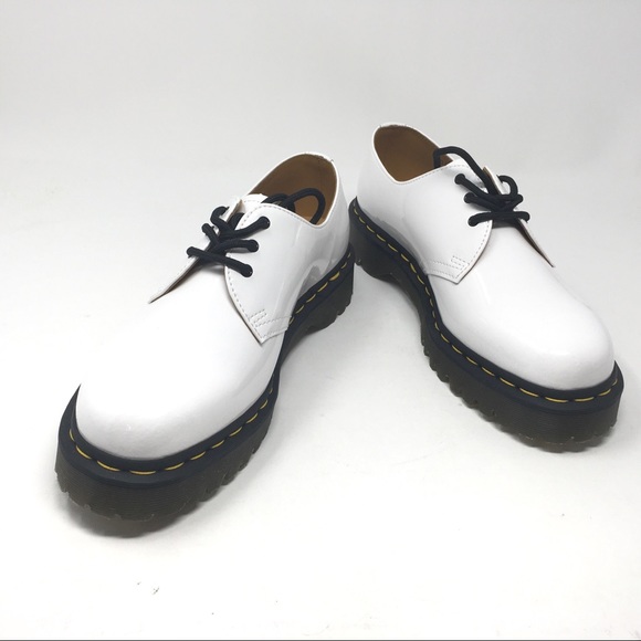 Dr. Martens | Shoes | Dr Martens 461 Bex White Smooth Patent Leather Platform Oxfords | Poshmark